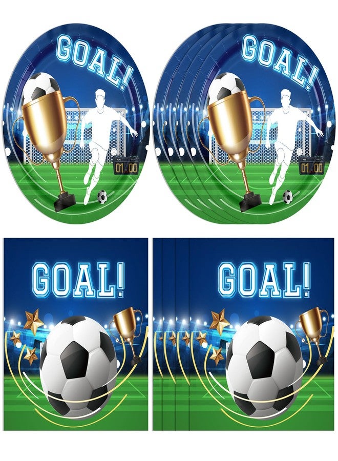HiToJY 40 PCS Soccer Birthday Party Decorations Disposable Tableware Set Soccer Plates and Napkins Kit丨Sports Events, Baby Shower, Kids Soccer Party Decorations Supplies Serves 20 - Image 1